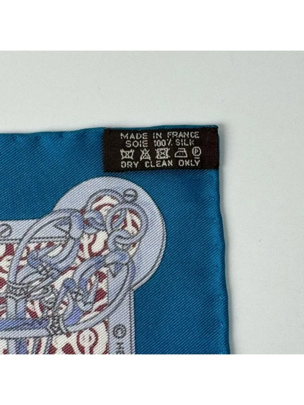 Hermes Carre 45 Blue Mors Et Gourmettes Vichy Scarf